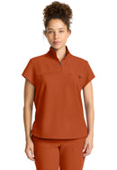Healing Hands Women's Partial Zip Stand Collar Top.  Item HH752 in HH QUEST.  Live Chat for Bulk Discounts.