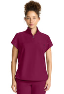 Healing Hands Women's Partial Zip Stand Collar Top.  Item HH752 in HH QUEST.  Live Chat for Bulk Discounts.