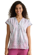 Healing Hands Kelly Print Top.  Item HH909 in HH PURPLE LABEL.  Live Chat for Bulk Discounts.