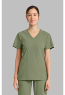 Cherokee Women's V-Neck Top. Item IN00033 in CK IN PURSUIT Collection. Live Chat for Bulk Discounts.