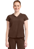 Cherokee Women's 2-Pocket Mock-Wrap V-Neck Top. Item IN635A in CK IN GNR8 Collection. Live Chat for Bulk Discounts.