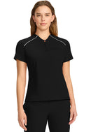 Cherokee Women's Tuck-in Mock Neck Henley Top. Item IN644A in CK IN GNR8 Collection. Live Chat for Bulk Discounts.