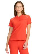 Cherokee Women's Tuck-in Mock Neck Henley Top. Item IN644A in CK IN GNR8 Collection. Live Chat for Bulk Discounts.