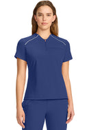 Cherokee Women's Tuck-in Mock Neck Henley Top. Item IN644A in CK IN GNR8 Collection. Live Chat for Bulk Discounts.
