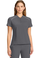 Cherokee Women's Tuck-in Mock Neck Henley Top. Item IN644A in CK IN GNR8 Collection. Live Chat for Bulk Discounts.