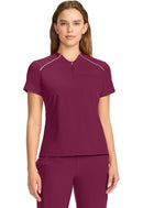 Cherokee Women's Tuck-in Mock Neck Henley Top. Item IN644A in CK IN GNR8 Collection. Live Chat for Bulk Discounts.