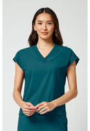 Cherokee Women's 1-Pocket V-Neck Top. Item IN650A in CK IN PURSUIT Collection. Live Chat for Bulk Discounts.