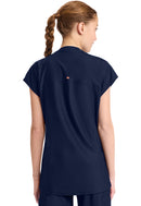 Cherokee Women's 2-Pocket Henley Tunic Top. Item IN811A in CK IN KINETIC Collection. Live Chat for Bulk Discounts.