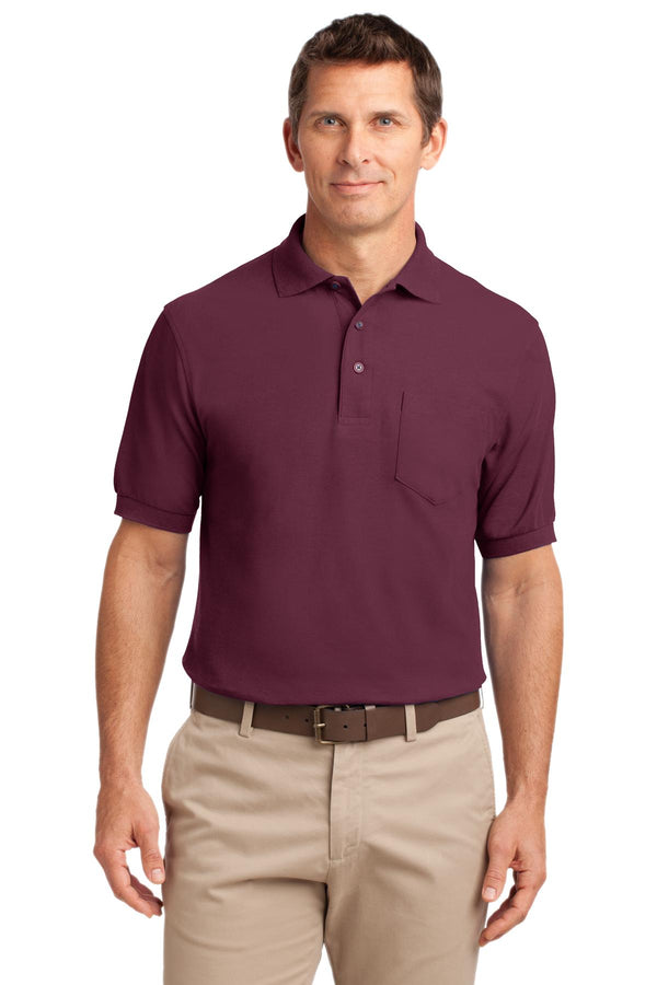 Port Authority ®  Silk Touch Polo with Pocket.  K500P - Burgundy