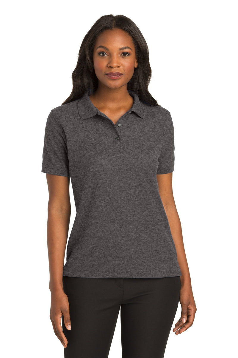 Port Authority ®  Women's Silk Touch Polo.  L500 - Charcoal Heather Grey
