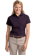 Port Authority ®  Women's Short Sleeve Easy Care  Shirt.  L508 - Eggplant/ Light Stone