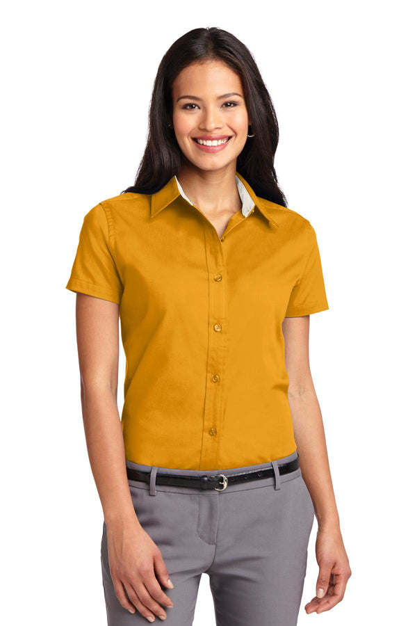 Port Authority ®  Women's Short Sleeve Easy Care  Shirt.  L508 - Athletic Gold/ Light Stone
