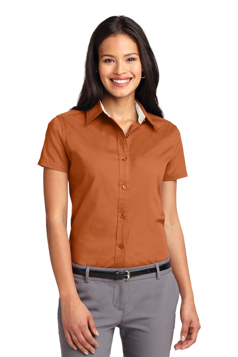 Port Authority ®  Women's Short Sleeve Easy Care  Shirt.  L508 - Texas Orange/ Light Stone