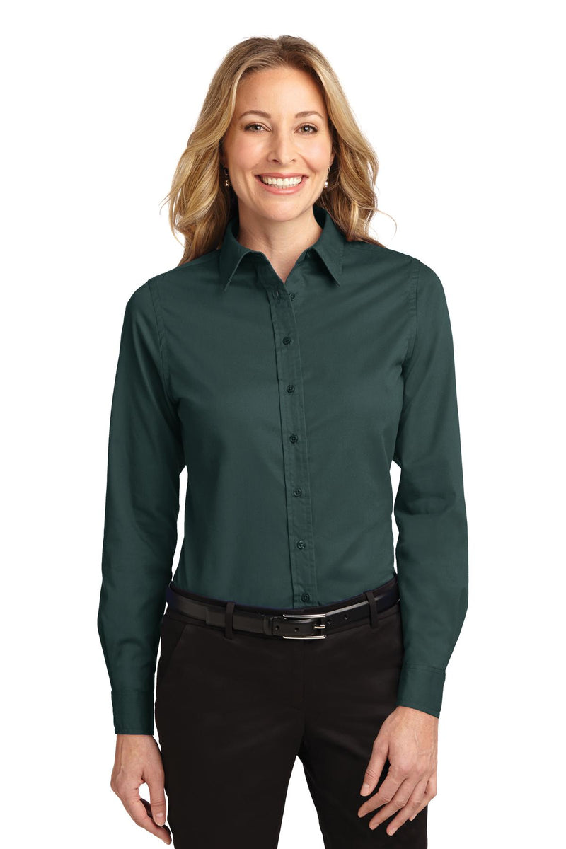 Port Authority ®  Women's Long Sleeve Easy Care Shirt.  L608 - Dark Green/ Navy