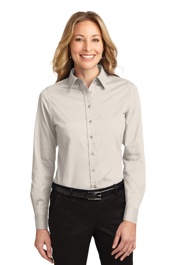Port Authority ®  Women's Long Sleeve Easy Care Shirt.  L608 - Light Stone/ Classic Navy