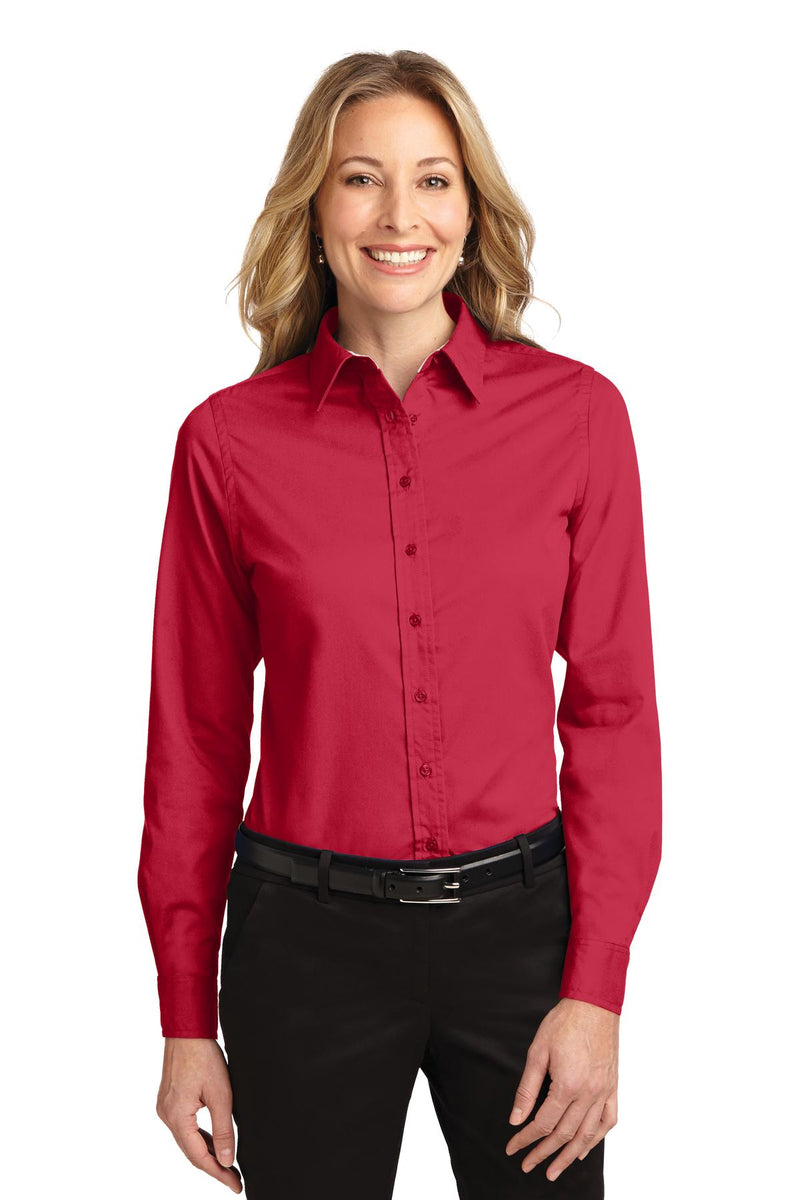 Port Authority ®  Women's Long Sleeve Easy Care Shirt.  L608 - Red/ Light Stone