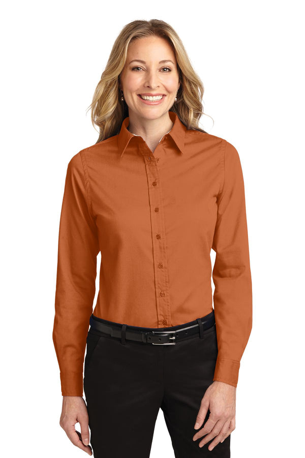 Port Authority ®  Women's Long Sleeve Easy Care Shirt.  L608 - Texas Orange/ Light Stone