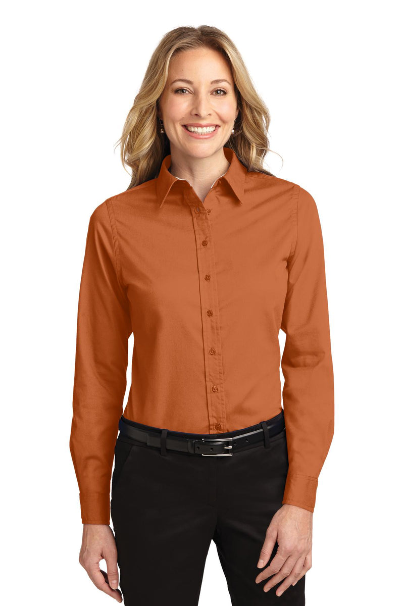 Port Authority ®  Women's Long Sleeve Easy Care Shirt.  L608 - Texas Orange/ Light Stone