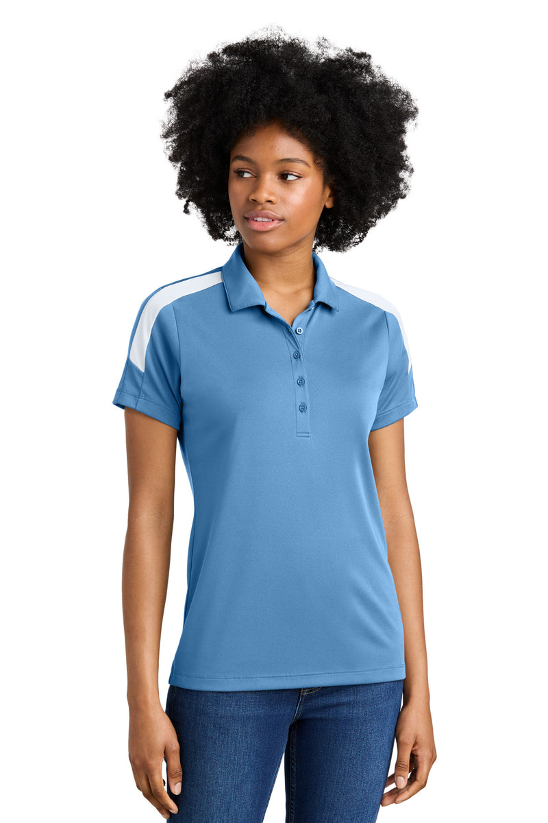 Sport-Tek ®  Women's Competitor   United Polo LST104 - Carolina Blue/ White