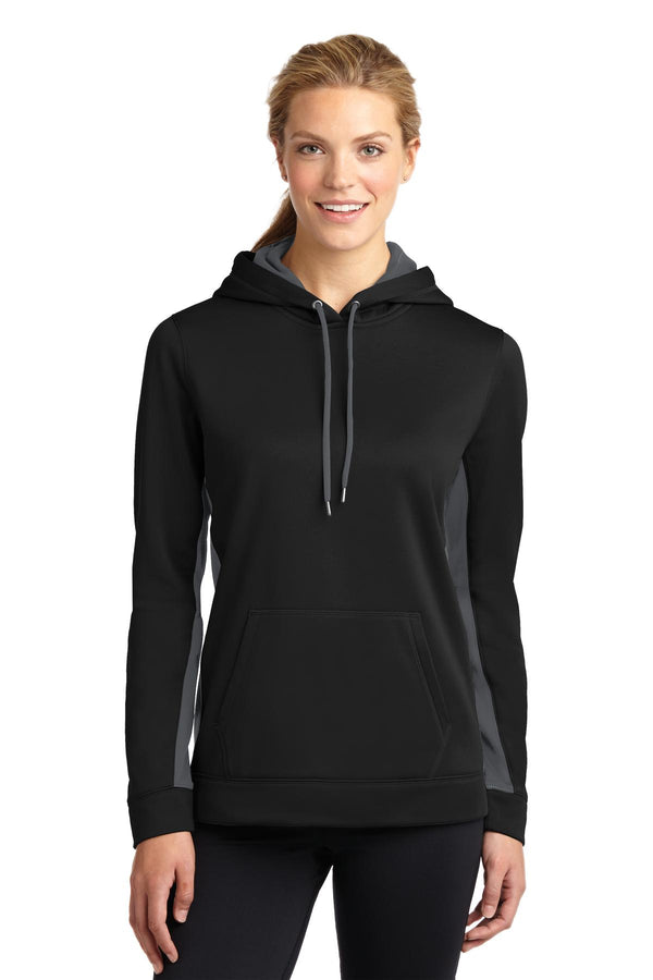 Sport-Tek ®  Women's Sport-Wick ®  Fleece Colorblock Hooded Pullover. LST235