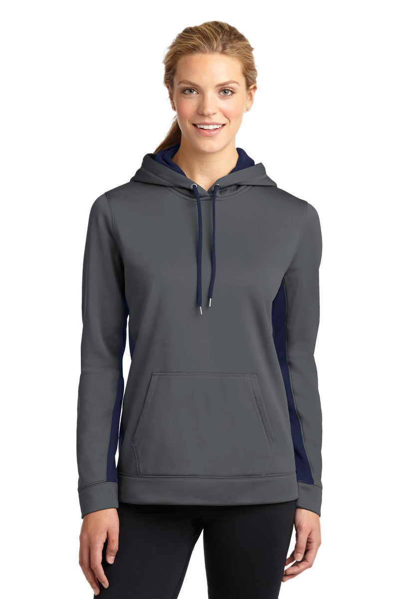 Sport-Tek ®  Women's Sport-Wick ®  Fleece Colorblock Hooded Pullover. LST235