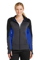 Sport-Tek ®  Women's Tech Fleece Colorblock Full-Zip Hooded Jacket. LST245