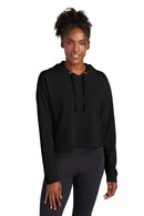 Sport-Tek  ®  Women's PosiCharge  ®  Tri-Blend Wicking Fleece Crop Hooded Pullover LST298