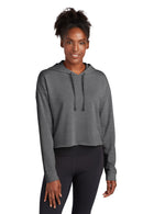 Sport-Tek  ®  Women's PosiCharge  ®  Tri-Blend Wicking Fleece Crop Hooded Pullover LST298