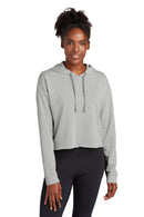 Sport-Tek  ®  Women's PosiCharge  ®  Tri-Blend Wicking Fleece Crop Hooded Pullover LST298