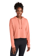 Sport-Tek  ®  Women's PosiCharge  ®  Tri-Blend Wicking Fleece Crop Hooded Pullover LST298