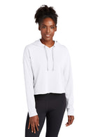 Sport-Tek  ®  Women's PosiCharge  ®  Tri-Blend Wicking Fleece Crop Hooded Pullover LST298