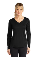 Sport-Tek ®  Women's Long Sleeve PosiCharge ®  Competitor V-Neck Tee. LST353LS - Black