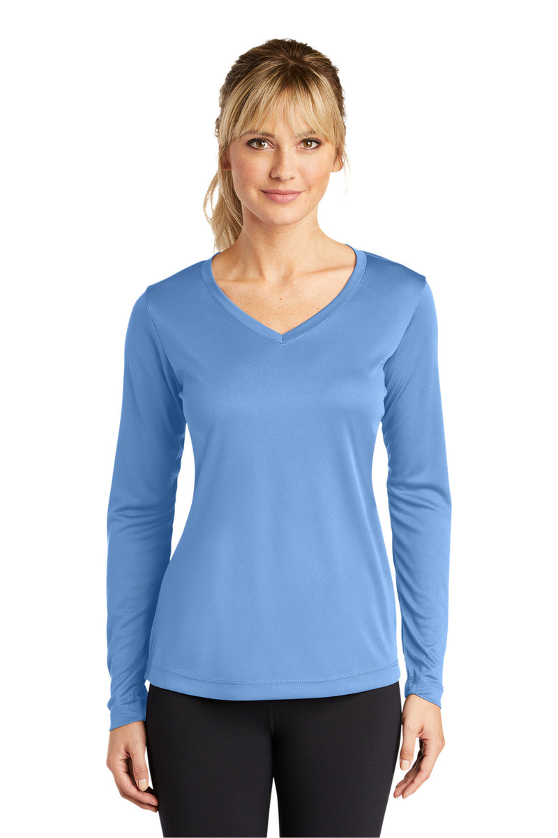 Sport-Tek ®  Women's Long Sleeve PosiCharge ®  Competitor V-Neck Tee. LST353LS - Carolina Blue