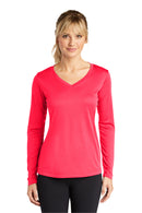 Sport-Tek ®  Women's Long Sleeve PosiCharge ®  Competitor V-Neck Tee. LST353LS - Hot Coral