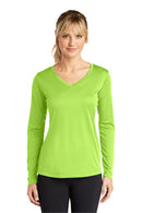 Sport-Tek ®  Women's Long Sleeve PosiCharge ®  Competitor V-Neck Tee. LST353LS - Lime Shock
