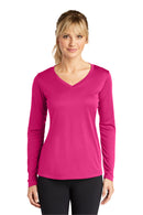 Sport-Tek ®  Women's Long Sleeve PosiCharge ®  Competitor V-Neck Tee. LST353LS - Pink Raspberry