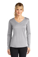 Sport-Tek ®  Women's Long Sleeve PosiCharge ®  Competitor V-Neck Tee. LST353LS - Silver