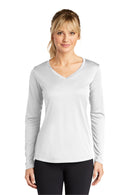 Sport-Tek ®  Women's Long Sleeve PosiCharge ®  Competitor V-Neck Tee. LST353LS - White