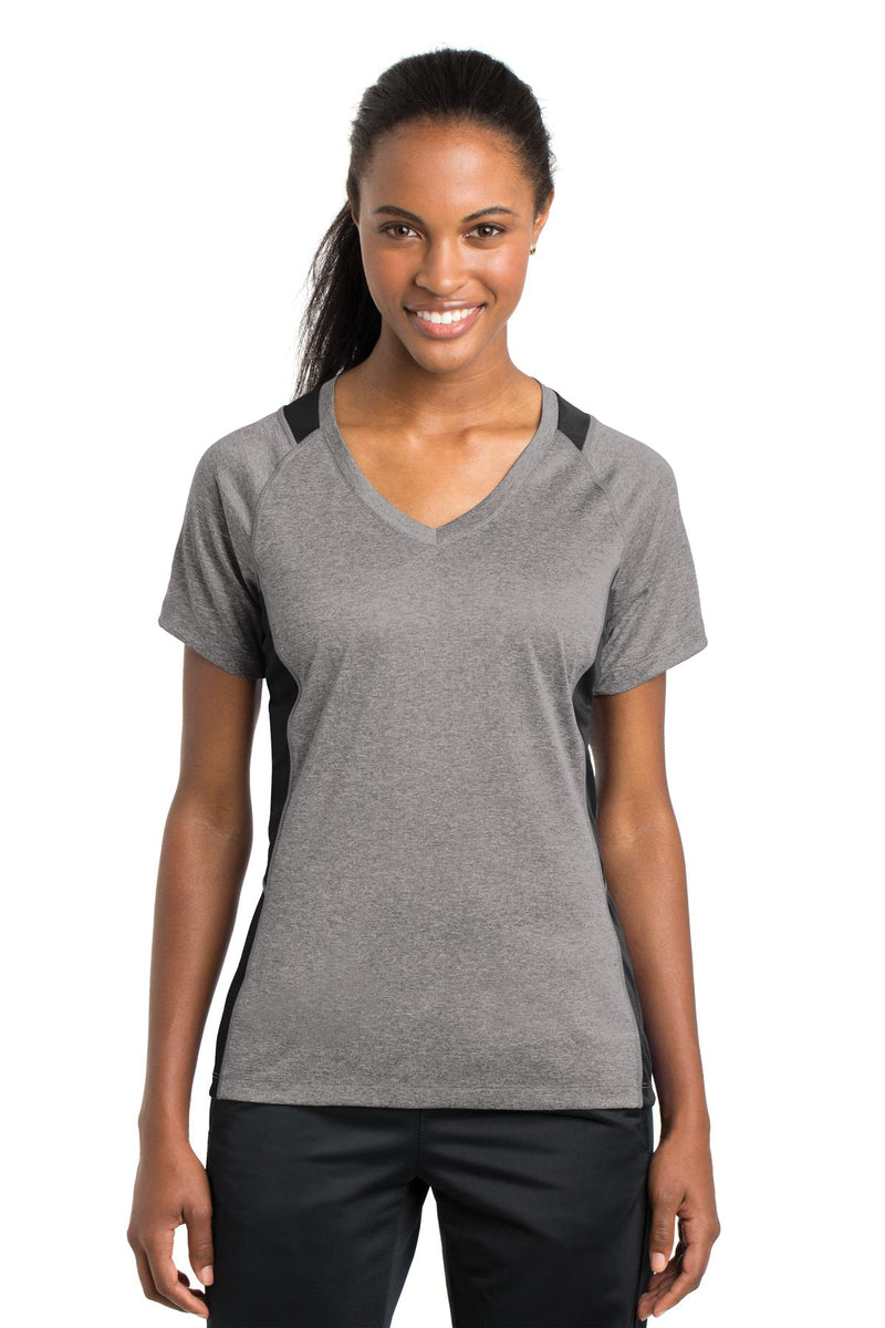 Sport-Tek ®  Women's Heather Colorblock Contender   V-Neck Tee. LST361