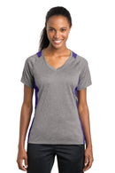 Sport-Tek ®  Women's Heather Colorblock Contender   V-Neck Tee. LST361