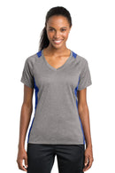 Sport-Tek ®  Women's Heather Colorblock Contender   V-Neck Tee. LST361
