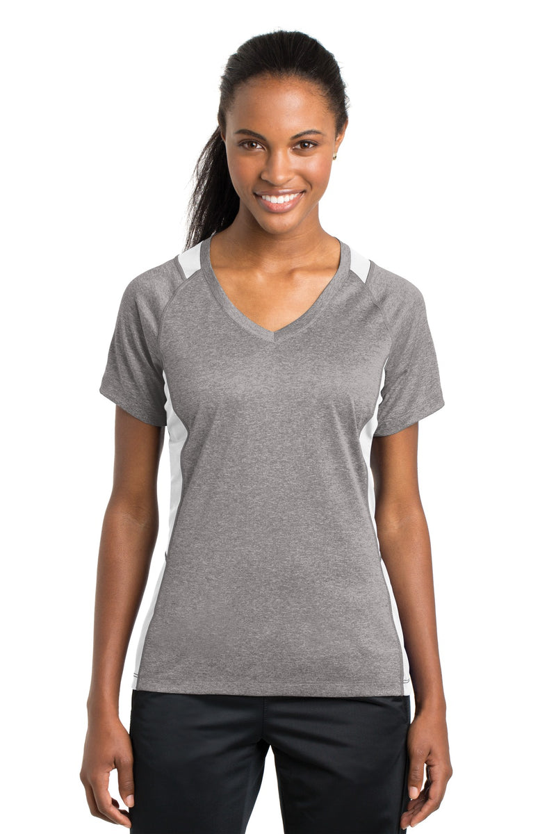 Sport-Tek ®  Women's Heather Colorblock Contender   V-Neck Tee. LST361