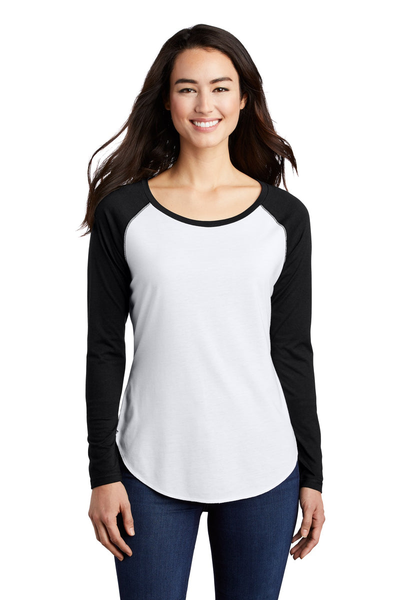 Sport-Tek  ®  Women's PosiCharge  ®  Long Sleeve Tri-Blend Wicking Scoop Neck Raglan Tee LST400LS