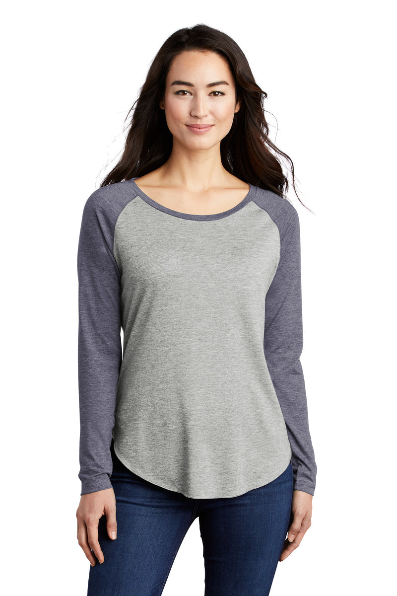 Sport-Tek  ®  Women's PosiCharge  ®  Long Sleeve Tri-Blend Wicking Scoop Neck Raglan Tee LST400LS