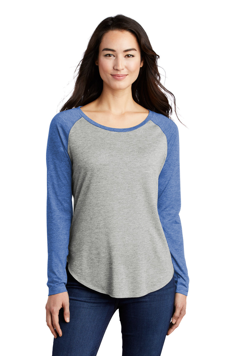Sport-Tek  ®  Women's PosiCharge  ®  Long Sleeve Tri-Blend Wicking Scoop Neck Raglan Tee LST400LS