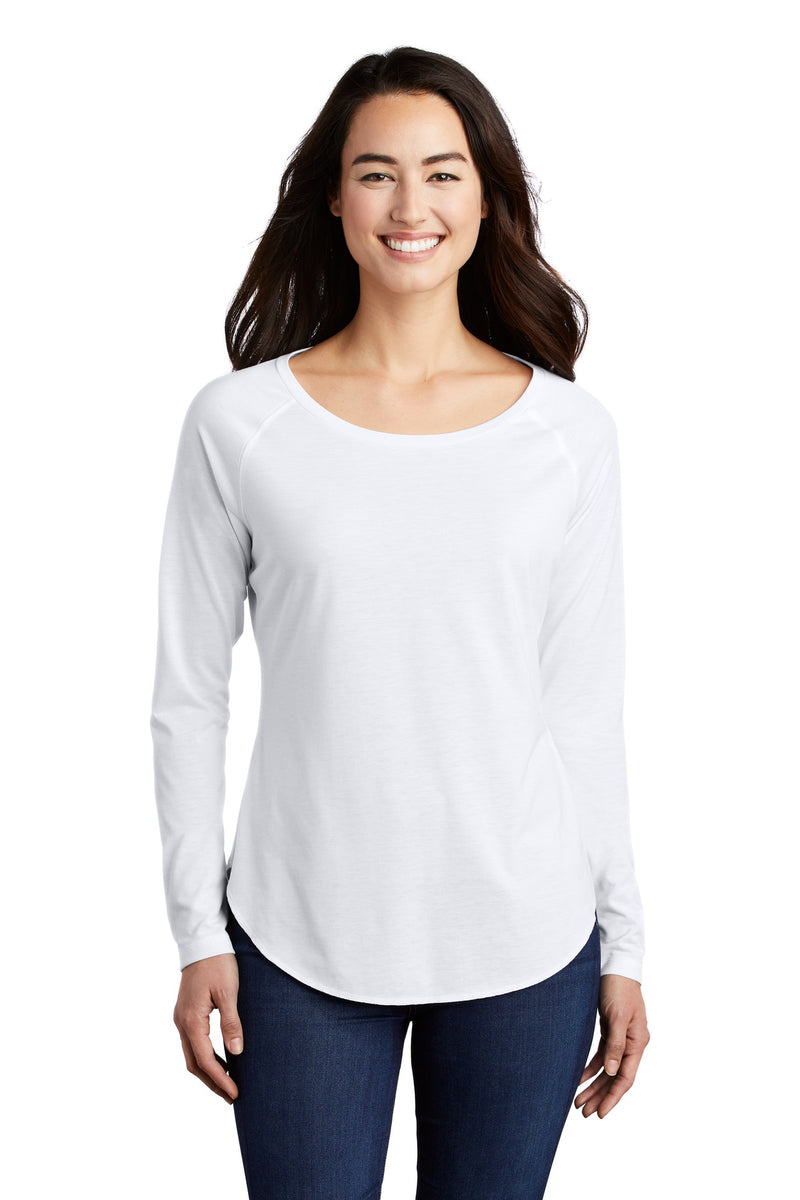 Sport-Tek  ®  Women's PosiCharge  ®  Long Sleeve Tri-Blend Wicking Scoop Neck Raglan Tee LST400LS