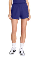 Sport-Tek ®  Women's Club 5' Short LST442 - Purple/ White
