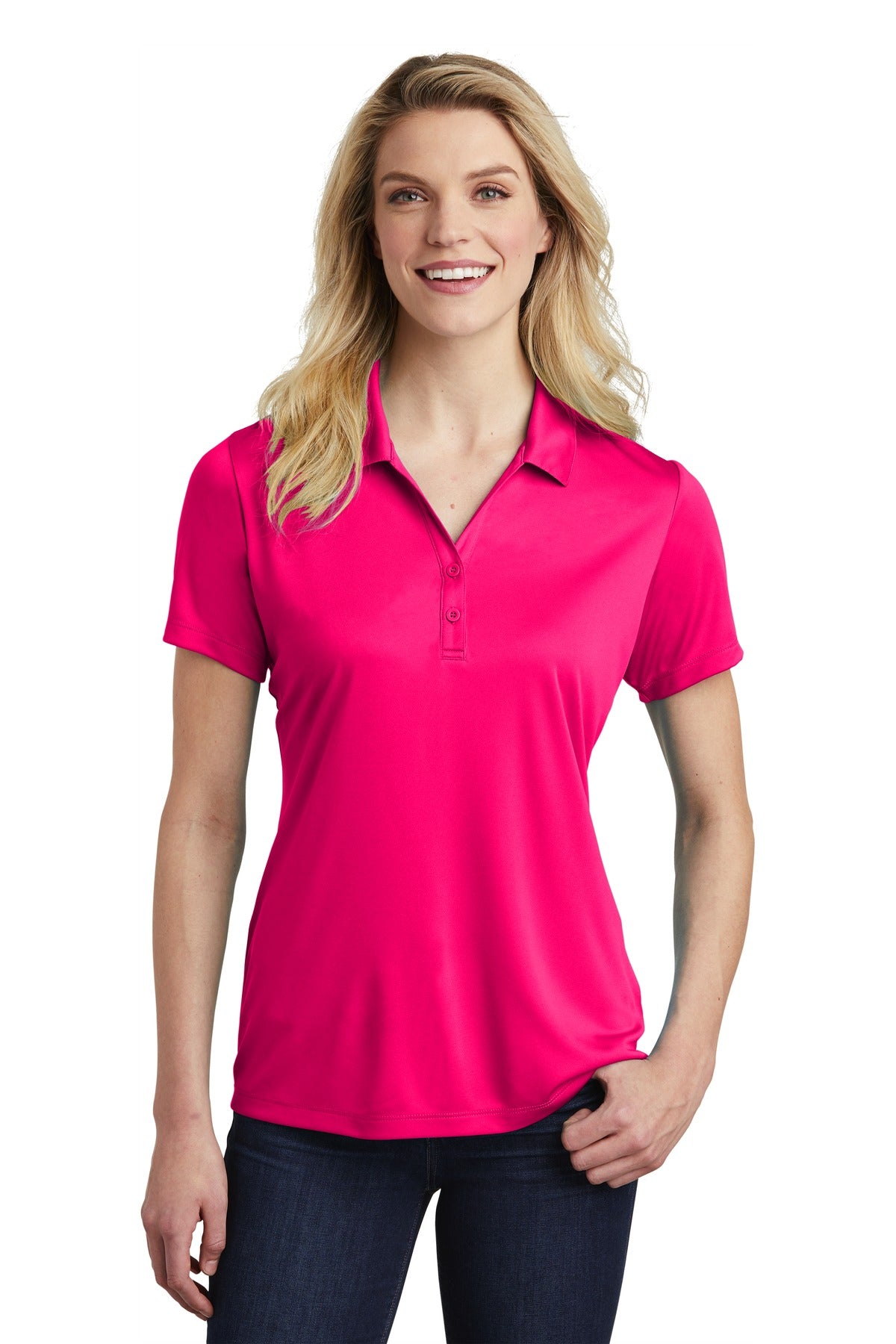 Sport-Tek ® Women's PosiCharge ® Competitor ™ Polo. LST550 - Pink Raspberry