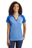 Sport-Tek  ®  Women's PosiCharge  ®  RacerMesh  ®  Raglan Heather Block Polo. LST641