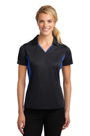 Sport-Tek ®  Women's Side Blocked Micropique Sport-Wick ®  Polo. LST655 - Black/ True Royal